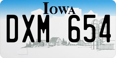 IA license plate DXM654