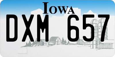 IA license plate DXM657