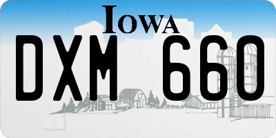 IA license plate DXM660
