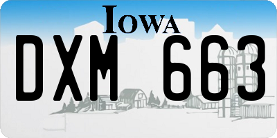 IA license plate DXM663