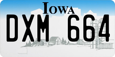 IA license plate DXM664