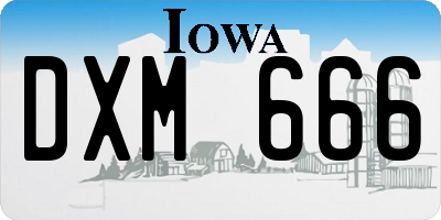 IA license plate DXM666