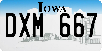 IA license plate DXM667