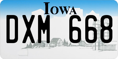IA license plate DXM668