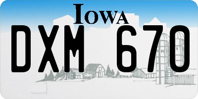 IA license plate DXM670