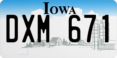 IA license plate DXM671