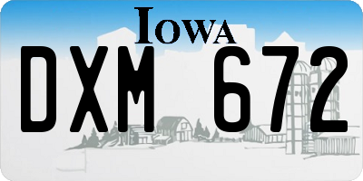 IA license plate DXM672