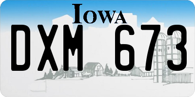 IA license plate DXM673