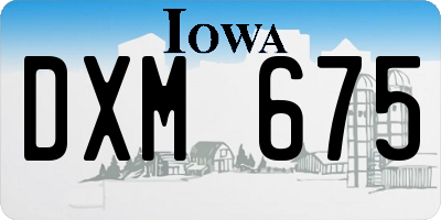 IA license plate DXM675