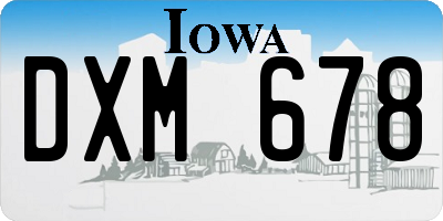 IA license plate DXM678