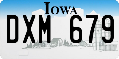 IA license plate DXM679