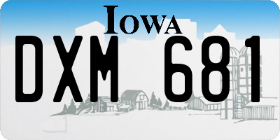 IA license plate DXM681
