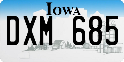 IA license plate DXM685