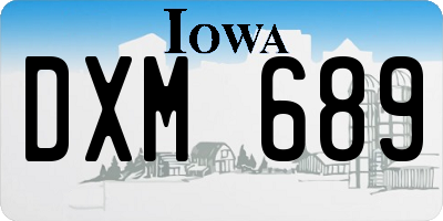 IA license plate DXM689