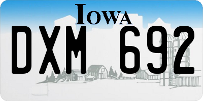 IA license plate DXM692