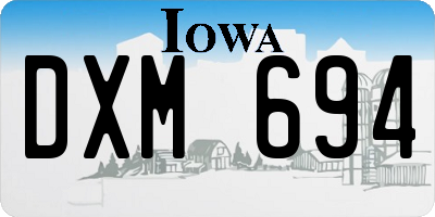 IA license plate DXM694