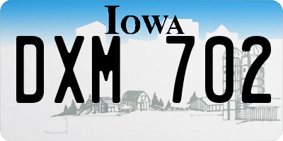 IA license plate DXM702