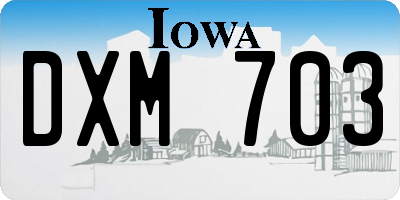 IA license plate DXM703