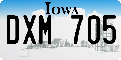 IA license plate DXM705