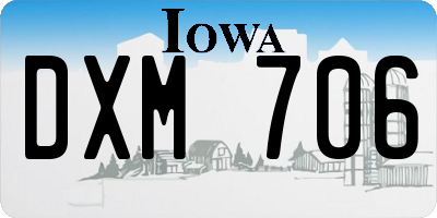 IA license plate DXM706