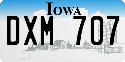 IA license plate DXM707