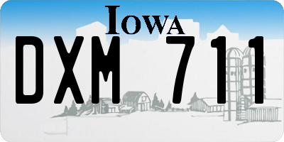 IA license plate DXM711