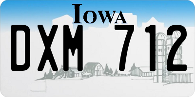 IA license plate DXM712