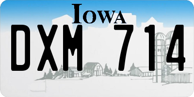 IA license plate DXM714