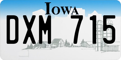 IA license plate DXM715