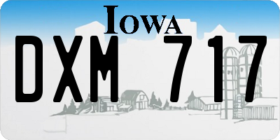 IA license plate DXM717