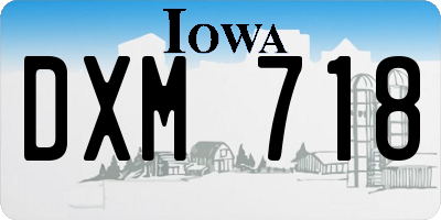 IA license plate DXM718
