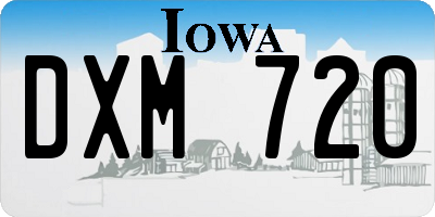 IA license plate DXM720
