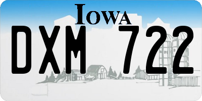 IA license plate DXM722
