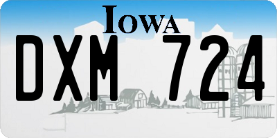 IA license plate DXM724