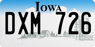 IA license plate DXM726