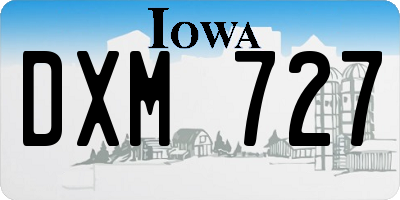 IA license plate DXM727