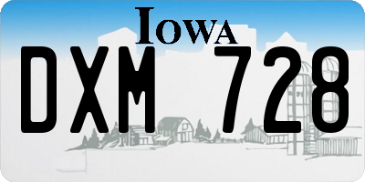 IA license plate DXM728