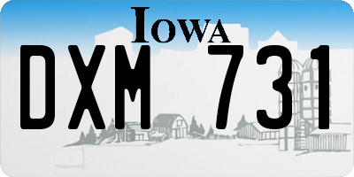 IA license plate DXM731