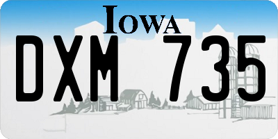 IA license plate DXM735