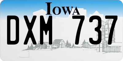 IA license plate DXM737