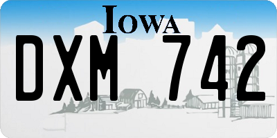 IA license plate DXM742