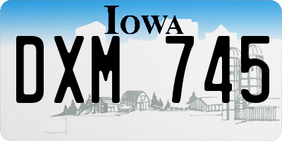 IA license plate DXM745