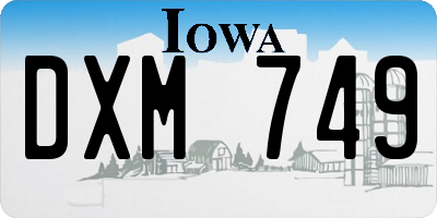 IA license plate DXM749