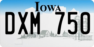 IA license plate DXM750