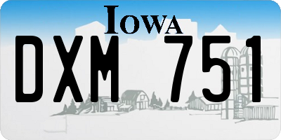 IA license plate DXM751