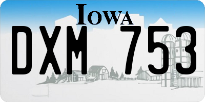 IA license plate DXM753