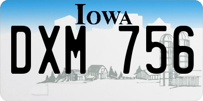 IA license plate DXM756