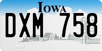 IA license plate DXM758