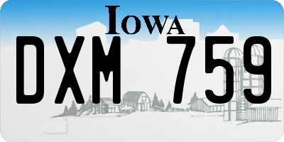 IA license plate DXM759