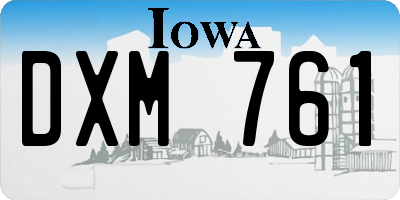 IA license plate DXM761